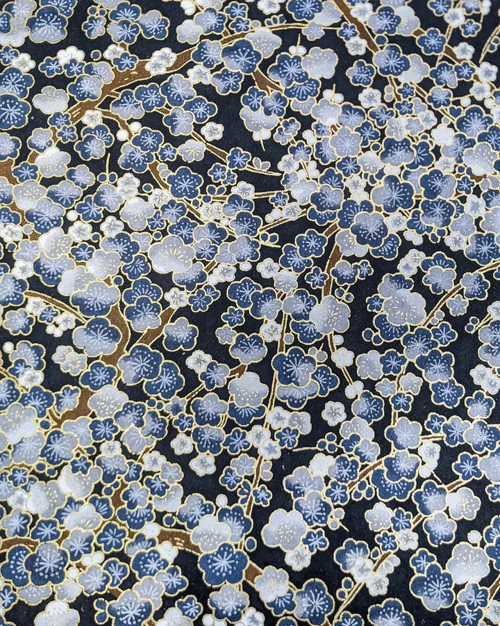 Navy-Blue and Gray Flowers