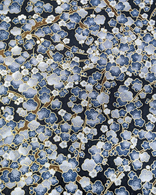 Navy-Blue and Gray Flowers