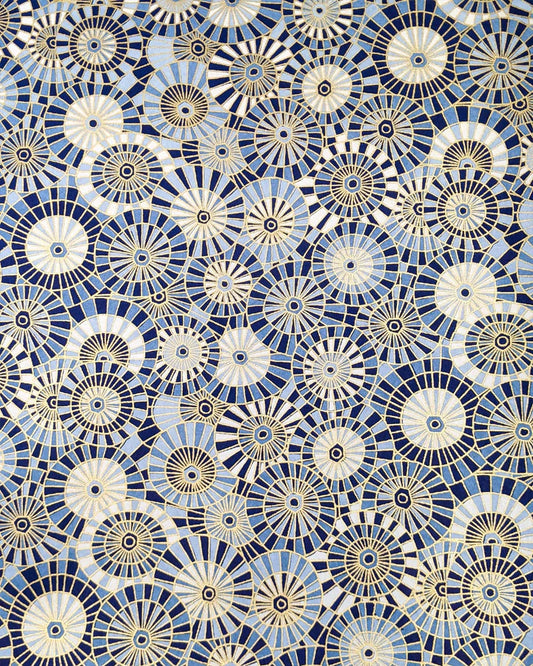 Blue- Silver & Gold Parasols